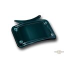 Curved License Plate Base Plate Black Gloss