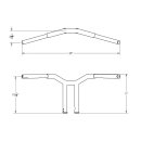 10" Dominator Straight Bar Handlebar Black 1 1/4" Satin