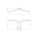 12" Dominator Raked Bar Handlebar Black 1 1/4" Satin