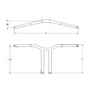 14" Dominator Straight Bar Handlebar Black 1 1/4" Gloss