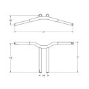 14" Dominator Raked Bar Handlebar Black 1 1/4" Gloss