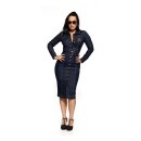 Queen Kerosin Q Crown pencil dress dark blue