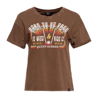 Queen Kerosin Free Born T-shirt dark brown