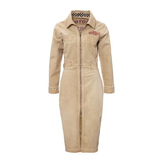 Queen Kerosin Workwear PencilDress beige oil wash