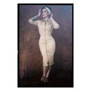 Queen Kerosin Workwear PencilDress beige oil wash