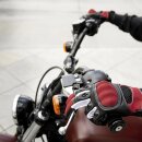 Biltwell Bridgeport Motorrad Handschuhe Leder Textil rot schwarz CE