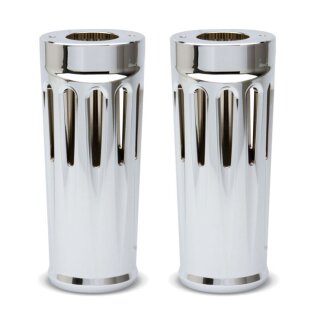 Arlen Ness, Deep Cut fork boots +2". Chrome