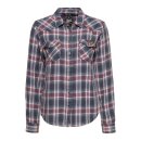 Queen Kerosin Acid checkered shirt navy/bordeaux