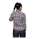 Queen Kerosin Acid checkered shirt navy/bordeaux