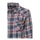 Queen Kerosin Acid checkered shirt navy/bordeaux