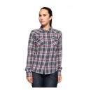 Queen Kerosin Acid checkered shirt navy/bordeaux