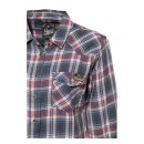 Queen Kerosin Acid checkered shirt navy/bordeaux