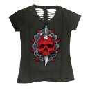 Lethal Angel Red Dagger T-shirt dark grey