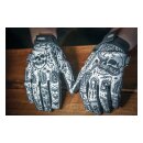 Lethal Threat Tattoo gloves black white