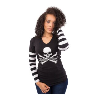 Lethal Angel Bones n Stripes shirt black white