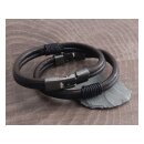 Amigaz Leather Double Round wrap bracelet