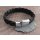Amigaz Leather Braided bracelett with bar clamp black