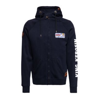 King Kerosin Ride Grass adventure gear hoodie dark blue