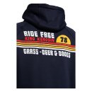 King Kerosin Ride Grass adventure gear hoodie dark blue