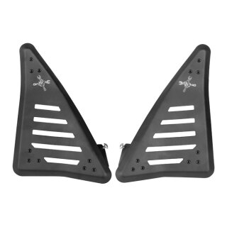 Burly, Slash cut side panel cover set. Left & Right. Black