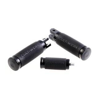 Cult-Werk, Racing rider foot & shift peg set. Gloss black