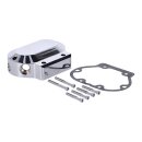 JIMS, BILLET TRANSM. END COVER. CHROME