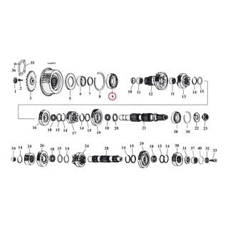 JIMS, bearing transmission mainshaft