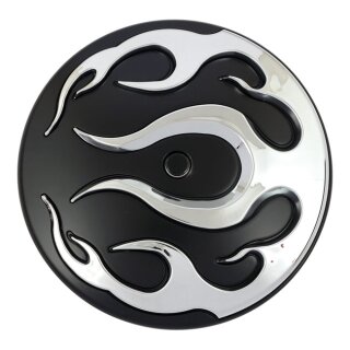Luftfilter Deckel Einsatz Flammen chrom schwarz für Harley Twin Cam 99-15