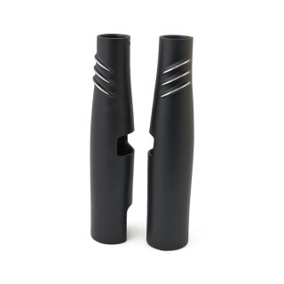 EMD, Bombshell 49 upper fork tube covers. Black Cut