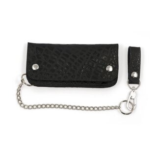 BIKER WALLET BLACK LEATHER