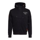 King Kerosin Loud Hotrod college sweat jacket black/white