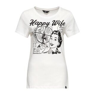 Queen Kerosin Happy Wife t-shirt off white