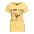 Queen Kerosin Black Pussy Cat t-shirt Senf