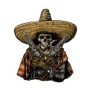 Down-n-Out Bandido Skull sticker