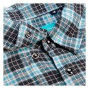 Biltwell Pacific flannel shirt grey/agave/black