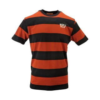 T-Shirt Roeg Cody schwarz orange gestreift