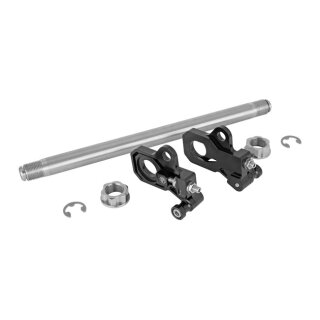 Performance Machine, axle adjuster kit. Black anodized