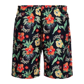 King Kerosin Flower Bath AOP shorts black