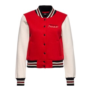 Queen Kerosin Motor Queen college sweat jacket red/white
