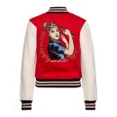 Queen Kerosin Motor Queen college sweat jacket red/white