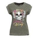 Queen Kerosin Spread Your Wings shirt olive