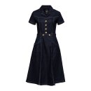 Queen Kerosin Western Denim Swing Dress dark blue wash