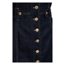 Queen Kerosin Western Denim Pencil Dress dark blue wash