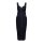 Queen Kerosin Workwear Denim Pencil Dress dark blue wash