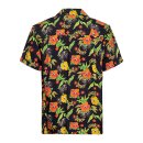 King Kerosin Hibiscus AOP shirt black