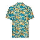 King Kerosin Hibiscus AOP shirt denim blue