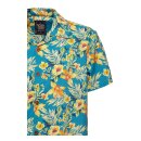 King Kerosin Hibiscus AOP shirt denim blue