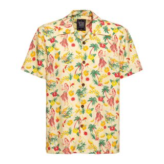 King Kerosin Hula AOP shirt ecru