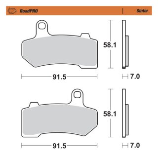 Moto-Master RoadPro brake pads. Sintered