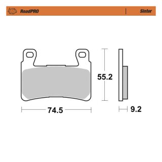 Moto-Master RoadPro front brake pads. Sintered